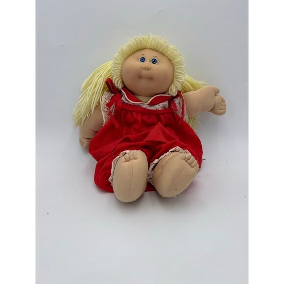 Lovely Vintage 1984 Cabbage Patch Kids Girl Long Lemon‎ Blonde Hair Blue Eyes - Picture 1 of 10